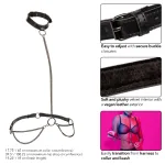 Euphoria Collection Chain Halter/collar and Leash - Black BDSM & Kink CalExotics
