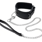 Edge Collar and Leash - Black BDSM & Kink Sportsheets