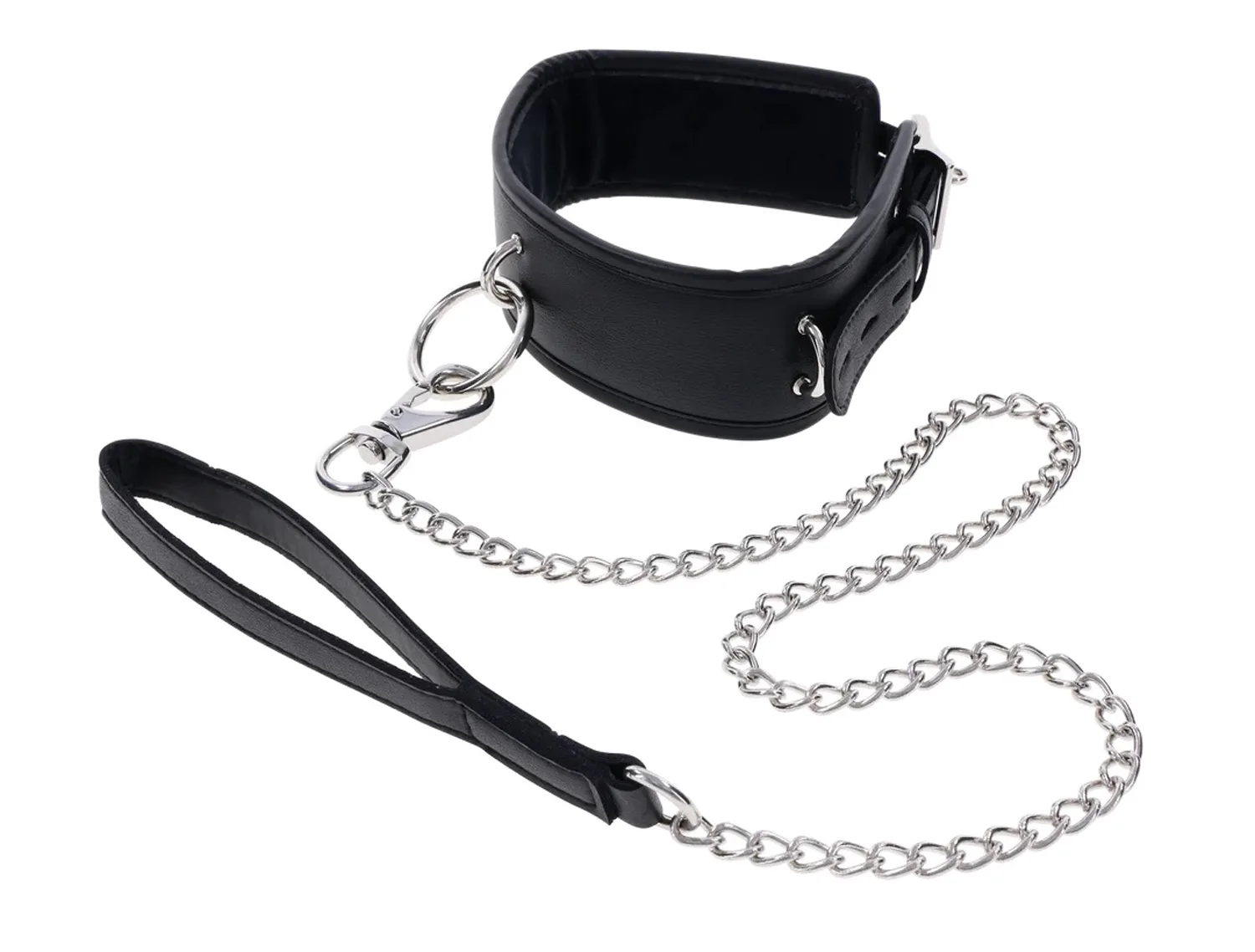 Edge Collar and Leash - Black BDSM & Kink Sportsheets