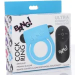 Bang - Silicone Cockring and Bullet With Remote Control - Blue Vibrators XR Brands
