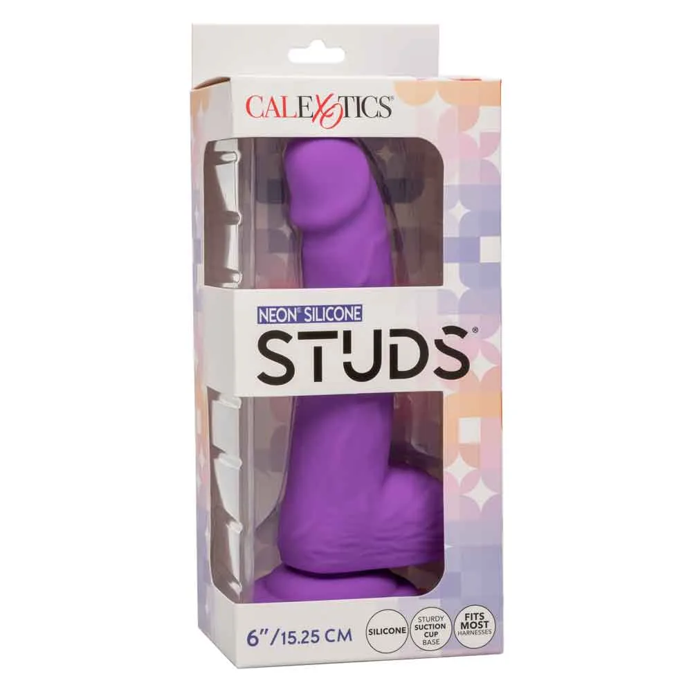 Neon Silicone Studs 6 Inch - Purple Anal Play CalExotics