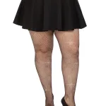 Colby Rhinestone Fishnet Tights - 1x/2x - Black Hosiery & Garters Leg Avenue