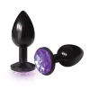 The 9's the Silver Starter Anodized Bejeweled Stainless Steel Plug - Violet Anal Play Icon Brands