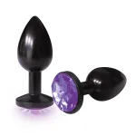 The 9's the Silver Starter Anodized Bejeweled Stainless Steel Plug - Violet Anal Play Icon Brands