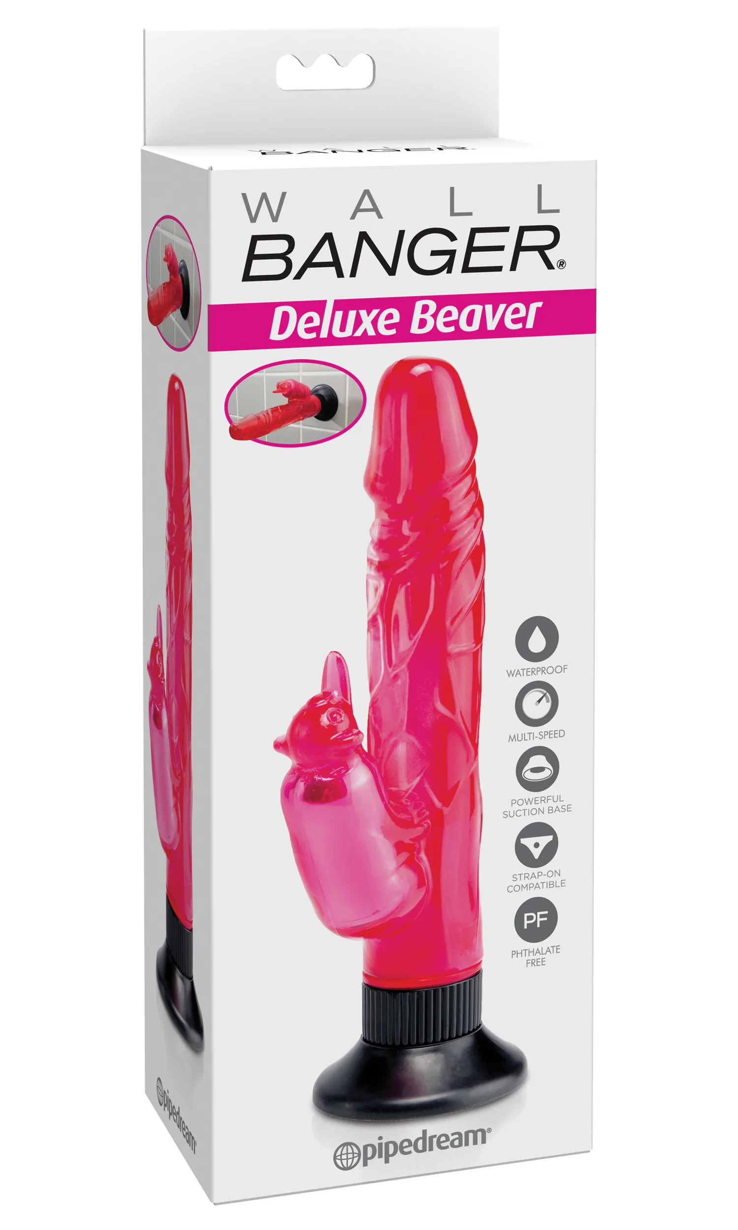 Waterproof Beaver Wall Bangers Deluxe - Pink Vibrators Pipedream
