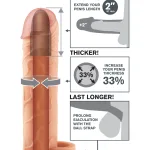 Fantasy X-Tension Perfect 2-Inch Extension With Ball Strap - Flesh Penis Extension & Sleeves | Non-Vibrating Pipedream