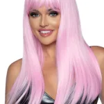 24 Inch Long Straight Bang Wig Pink Costumes Leg Avenue