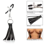 Nipple Play Playful Tassels Nipple Clamps - Black BDSM & Kink CalExotics
