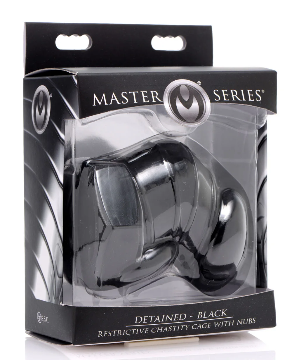 Master Series Detained - Black Restrictive Chastity Cage BDSM & Kink XR Brands