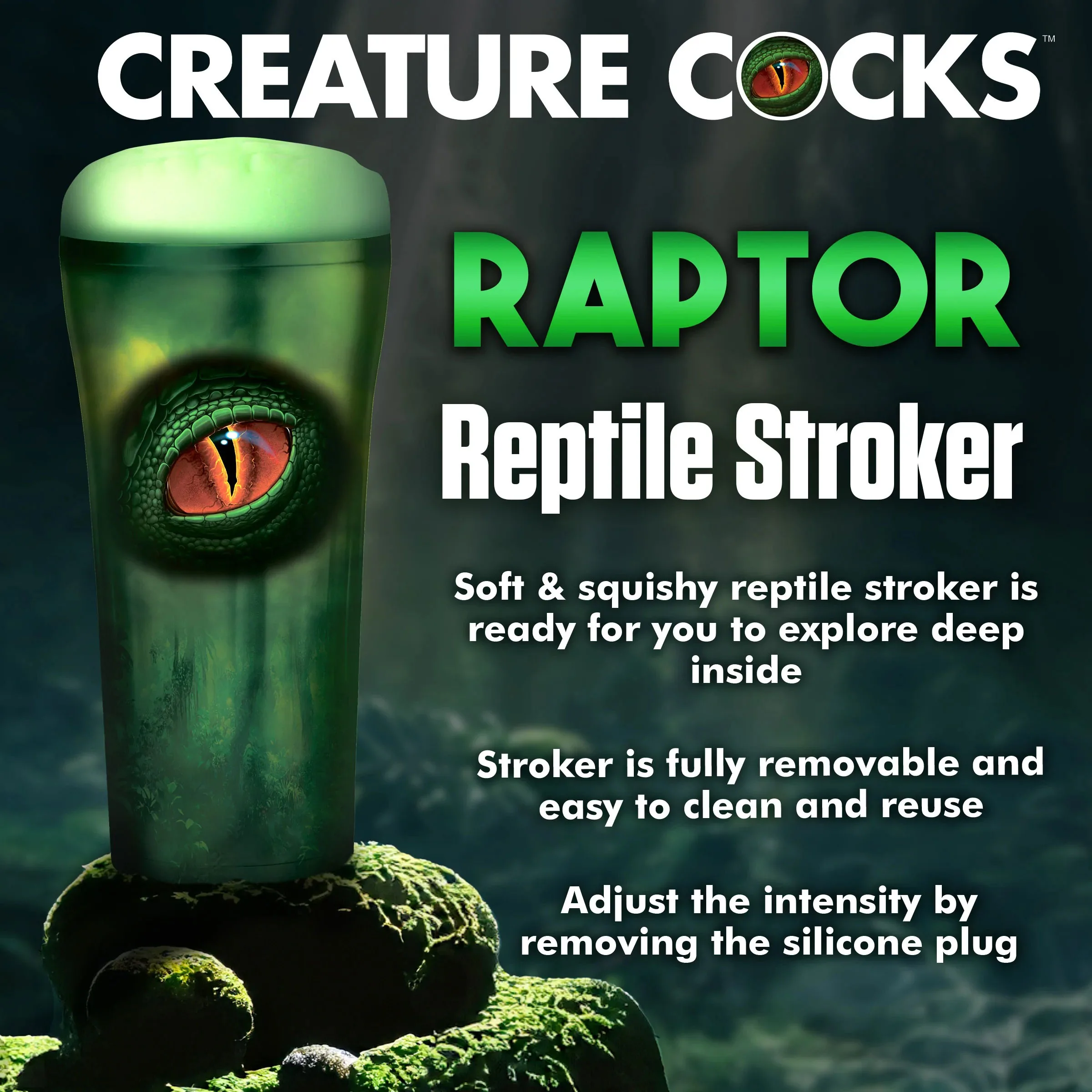 Raptor Reptile Stroker - Green Strokers & Pumps XR Brands