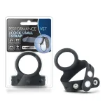 Performance - Vs7 - Silicone Cock & Ball Strap Large - Black Cockrings | Adjustable Blush