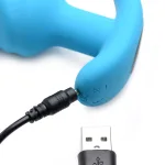 21x Silicone Swirl Plug With Remote - Blue Anal Play XR Brands