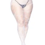 Butterfly Net Tights - 1x/2x - White Hosiery & Garters Leg Avenue