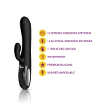 Hypnotic Clit Teaser and Thrusting Rabbit - Black Vibrators Viben