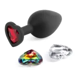 Glams Xchange Heart - Medium - Black Anal Play nsnovelties