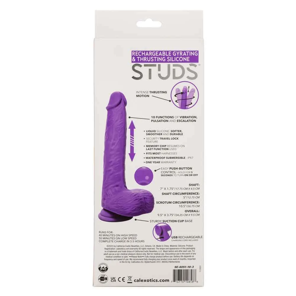 Rechargeable Gyrating and Thrusting Silicone Studs - Purple Festival & Rave CalExotics