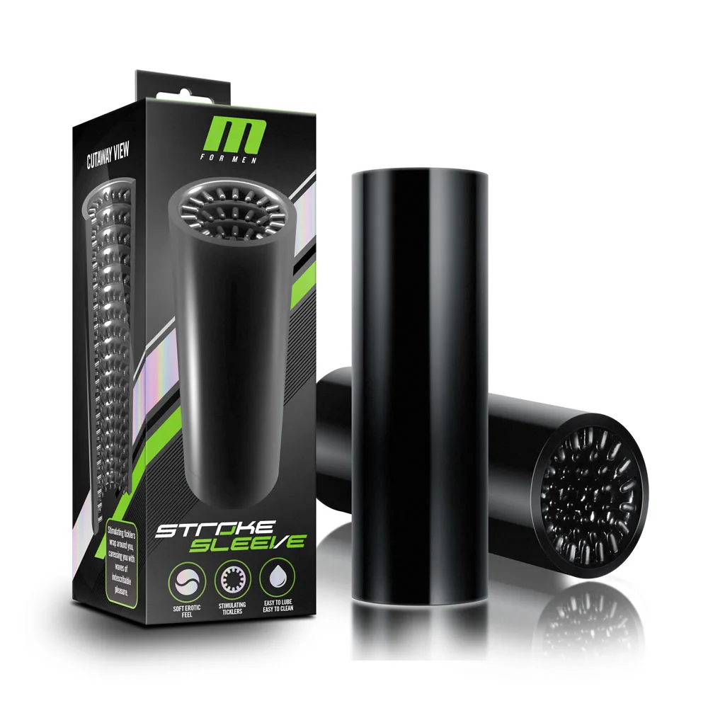 M for Men - Stroke Sleeve - Black Lubes & Essentials Blush