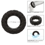 Alpha Liquid Silicone Prolong Tread Ring - Black Enhancers CalExotics
