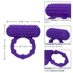 Silicone Rechargeable 5 Bead Maximus Ring - Purple Enhancers CalExotics