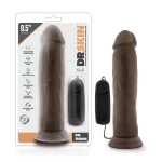 Dr. Skin - Dr. Throb - 9.5 Inch Vibrating Realistic Cock With Suction Cup - Chocolate Vibrators Blush