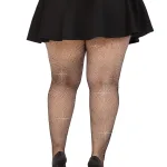 Colby Rhinestone Fishnet Tights - 1x/2x - Black Hosiery & Garters Leg Avenue