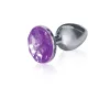 The 9's the Silver Starter Bejeweled Stainless Steel Plug - Violet Anal Play Icon Brands