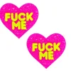 F*Ck Me Blacklight Neon Super Sparkle Nipple Cover Pasties Pink Glitter Robes & Sleepwear Neva Nude