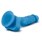 Neo - 7.5 Inch Dual Density Cock With Balls - Neon Blue Anal Play Blush