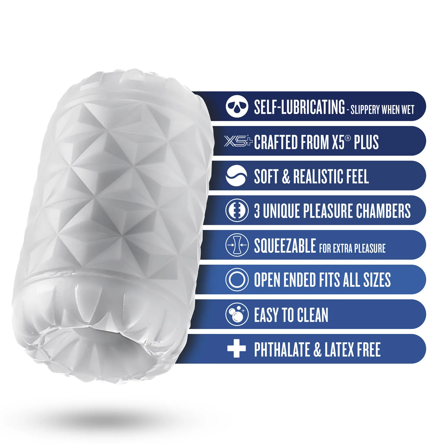 Rize - Reakt - Self-Lubricating Stroker - White Strokers & Pumps Blush