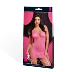 Leopard Lace Mini Dress - One Size - Pink Hosiery & Garters Lapdance