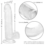 Size Queen 6 inch/15.25 Cm - Clear Dildos CalExotics