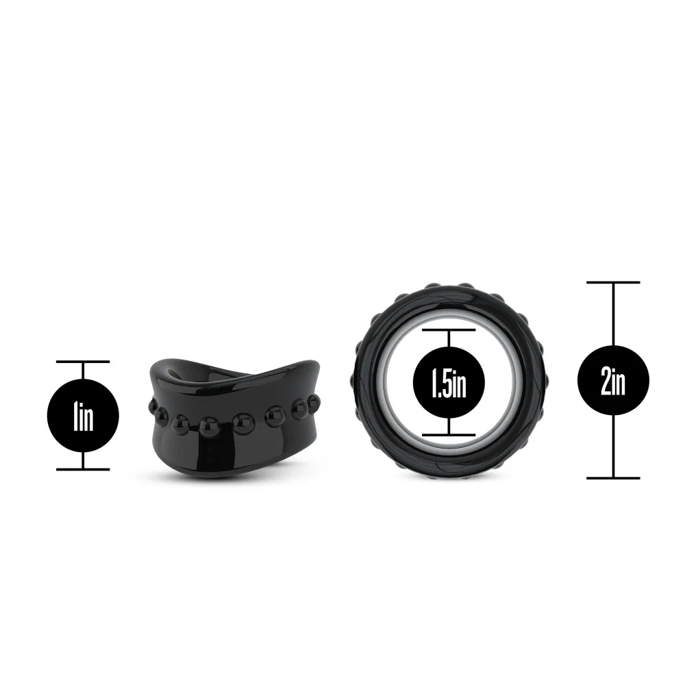 Stay Hard - Beef Ball Stretcher - 1.5 Inch Diameter - Black Cockrings | Ball Stretchers & Spreaders Blush