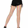 Neon Rainbow Striped Fishnet Tights - One Size - Multicolor Hosiery & Garters Leg Avenue