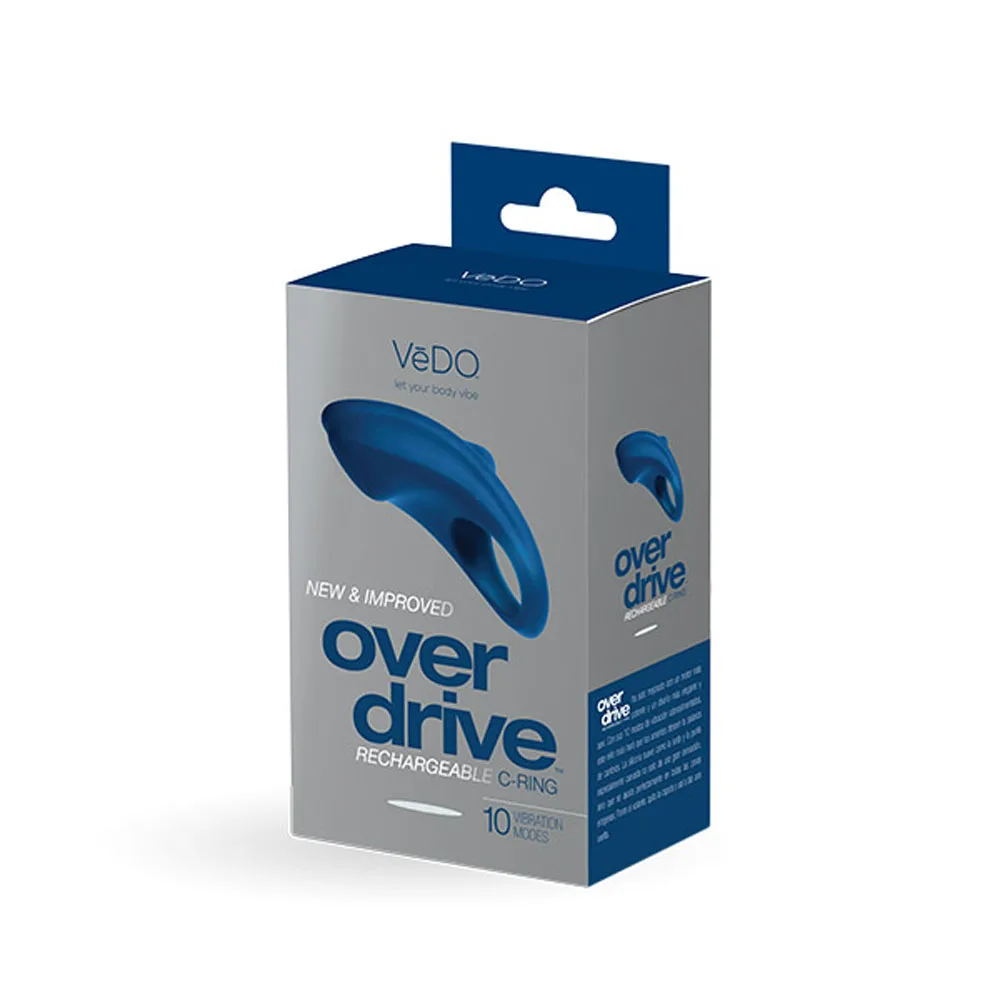 Over Drive Plus Rechargeable Cock Ring - Blue Festival & Rave VeDO