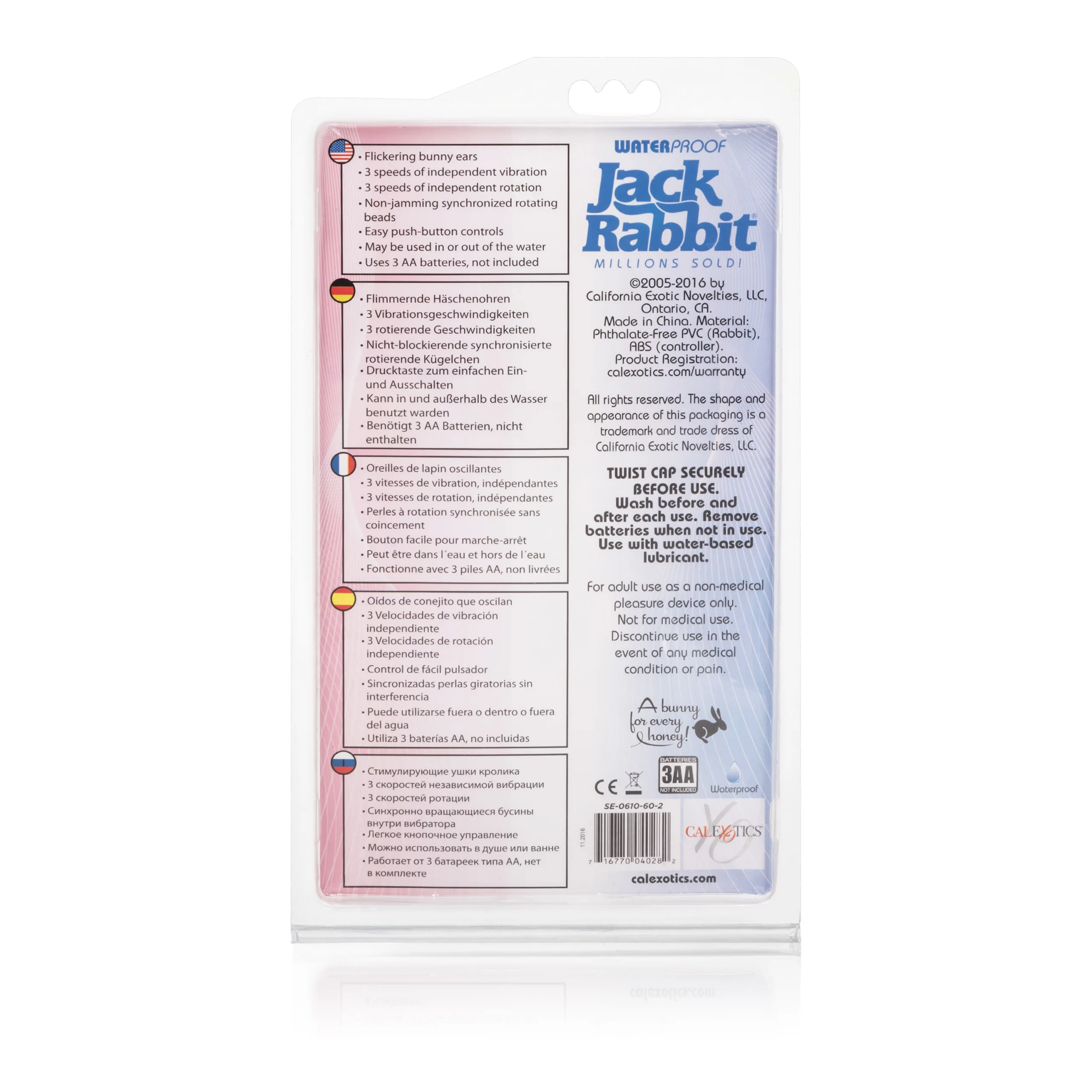 Waterproof Jack Rabbit Floating Beads - Blue Vibrators CalExotics