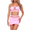 Net Worth 2pc Bandeau Set - One Size - Pink Lingerie Sets Pink Lipstick