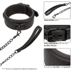 Nocturnal Collection Collar and Leash - Black BDSM & Kink CalExotics