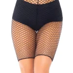 Industrial Fishnet Biker Shorts - One Size - Black Hosiery & Garters Leg Avenue