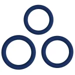 Tripple Grip Cock Ring Set - Blue Couples & C-Rings I.D. Lubricants
