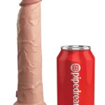 King Cock Elite 9 Inch Vibrating Silicone Dual Density Cock With Remote - Light Dildos Pipedream
