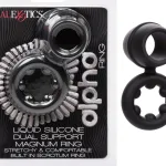 Alpha Liquid Silicone Dual Support Magnum Ring - Black Enhancers CalExotics