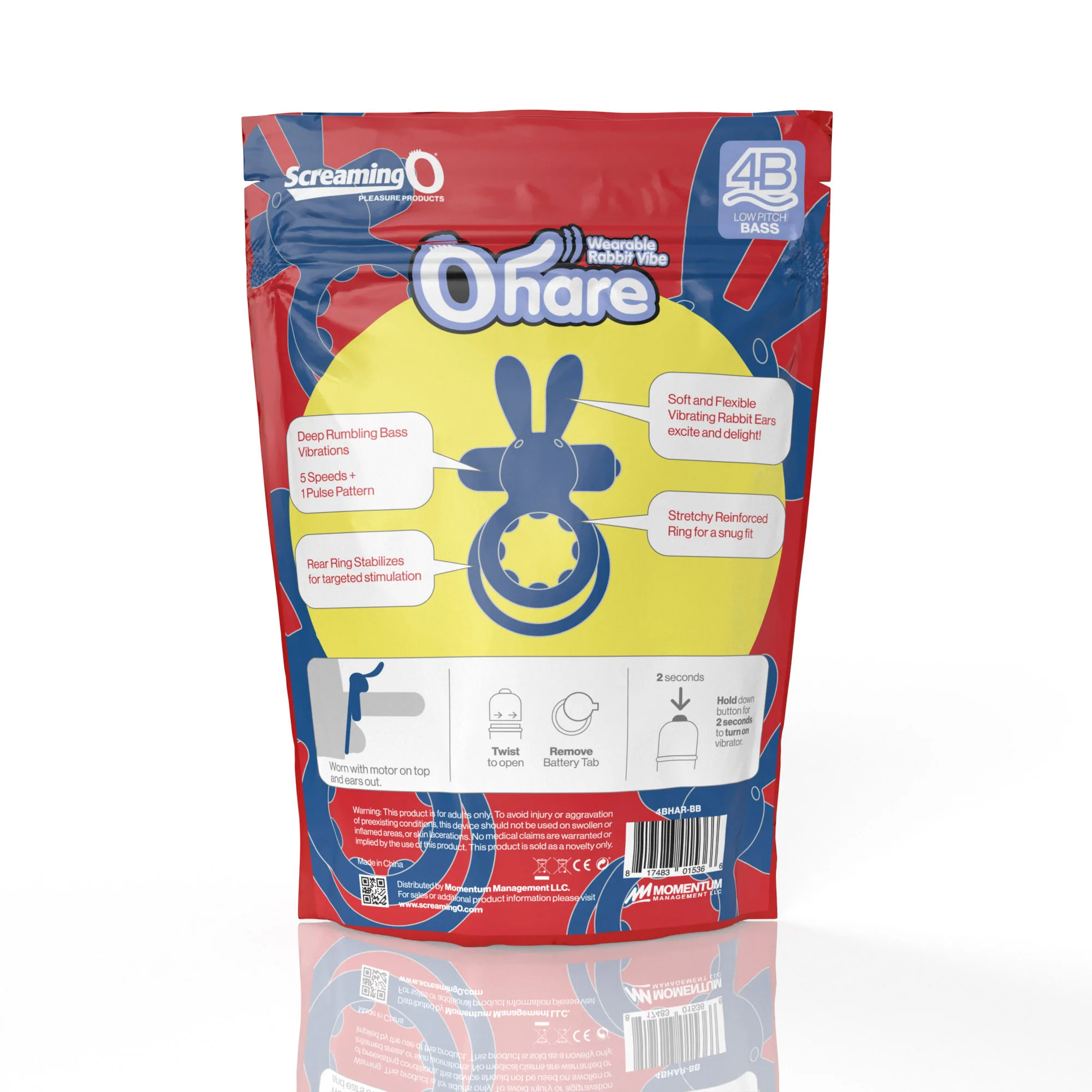 Screaming O 4b - Ohare Wearable Rabbit Vibe - Blueberry Vibrators Screaming O