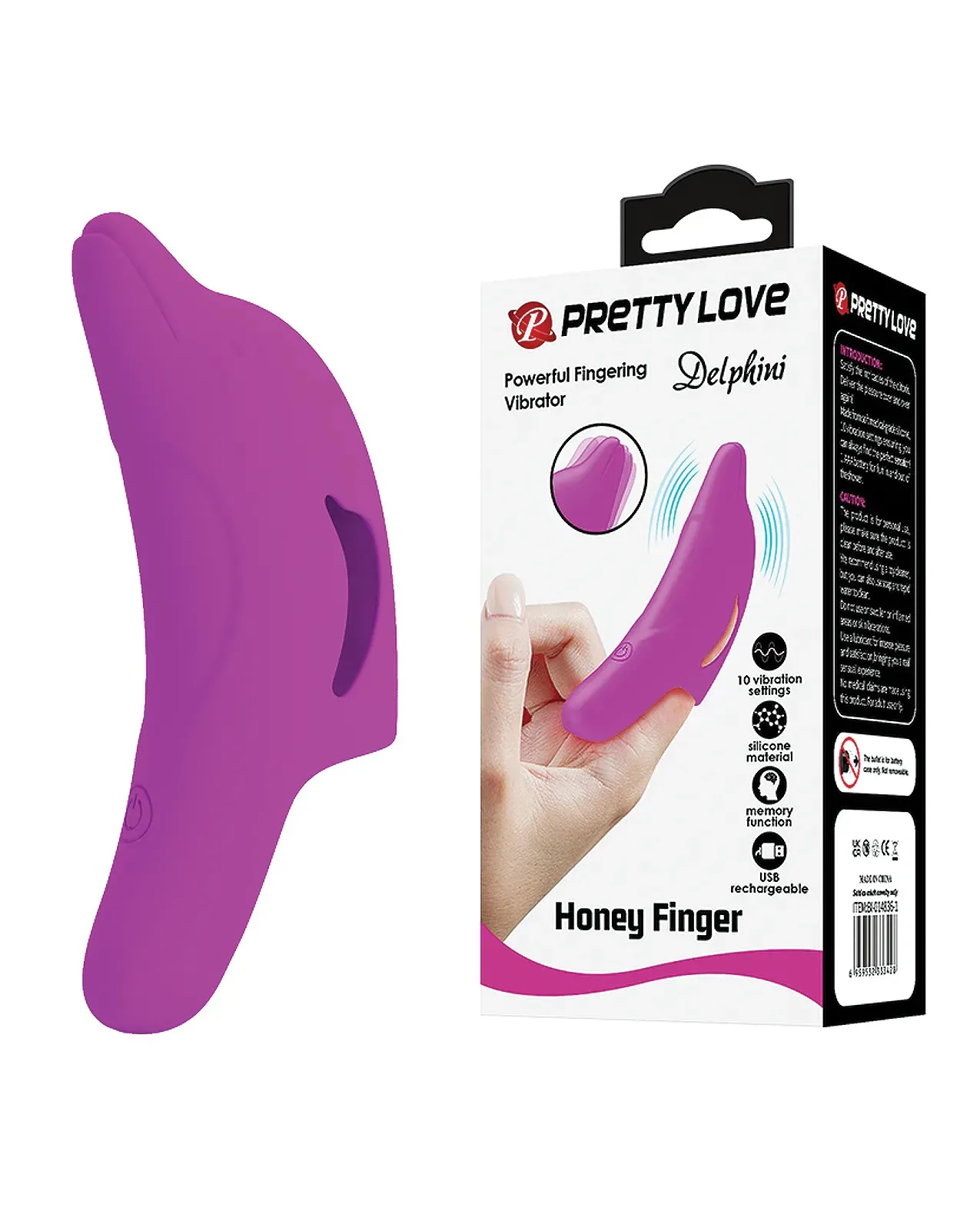 Delphini Dolphin Honey Finger Vibrator - Fuchsia Vibrators Pretty Love