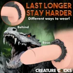 Black Caiman Silicone Cock Ring - Black Enhancers XR Brands