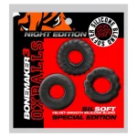 Bonemark 3-Pack Boner Cockring Kit - Black BDSM & Kink Oxballs