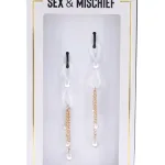 Pearl Nipple Ties - Gold/white Nipple Stimulators | Nipple Clamps Non-Vibrating Sportsheets