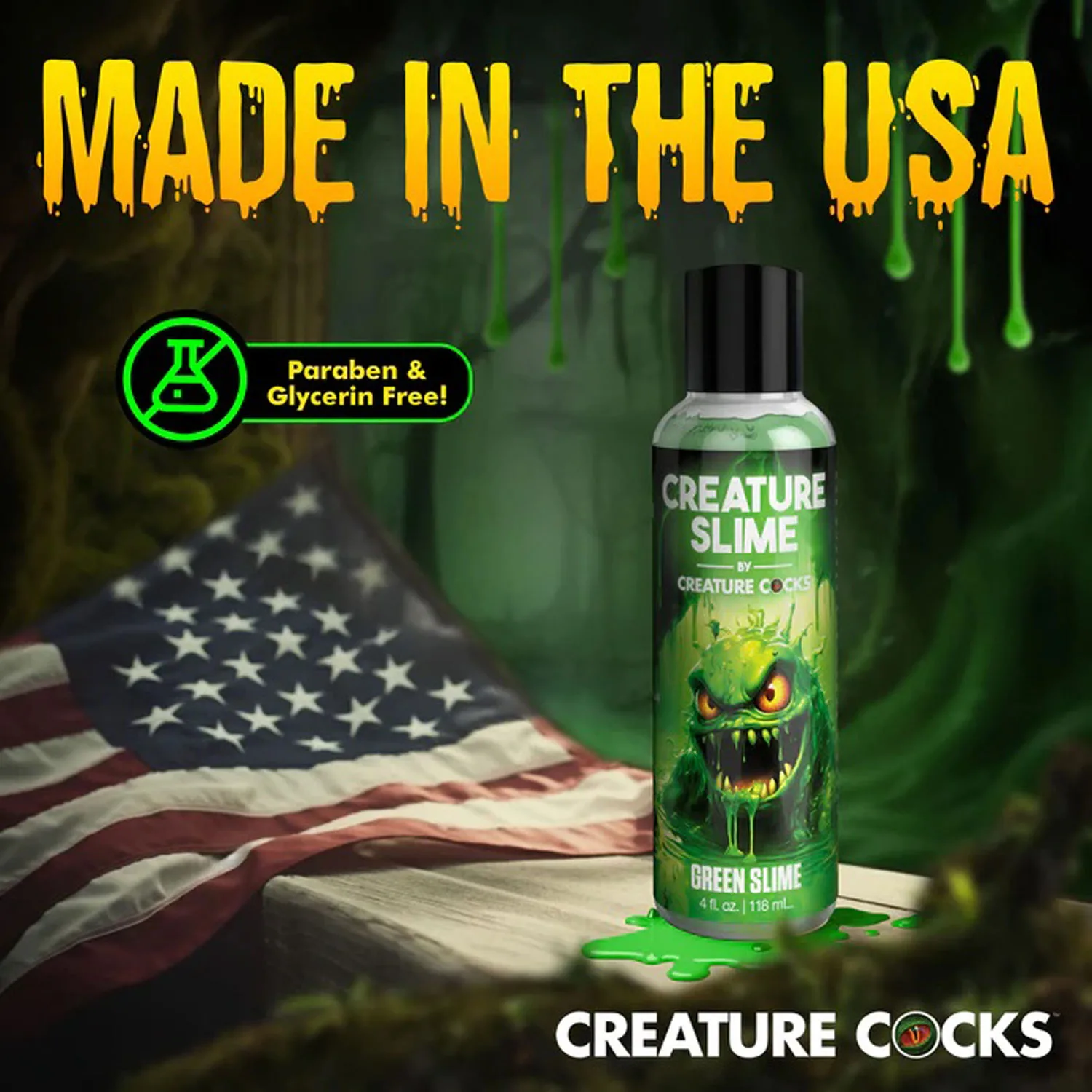 4oz Creature Slime Green Slime Water-Based - Lubricant Lubes & Essentials XR Brands