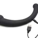 10x Vibra-Crescent Silicone Dual Ended Dildo - Black Anal Play XR Brands