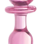 Pink Rose Glass Anal Plug - Medium Anal Play XR Brands
