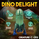 Jurassic Cock Dinosaur Silicone Dildo - Green/blue Dildos XR Brands